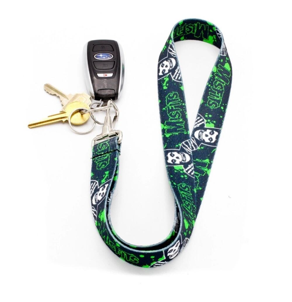 Misfits Green Splatter Official Lanyard heavy duty key chain punk